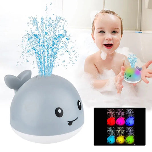 Baby Light Up Bath Toys Whale Automatic Sprinkler Bathtub Toys Pool Bathroom Shower Bath Toys for Toddlers Infant Kids Boy Gift - BB e MAMAN AMBRO